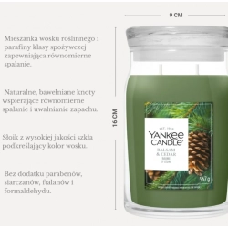 Yankee Candle BALSAM & CEDAR Duża Świeca 567g